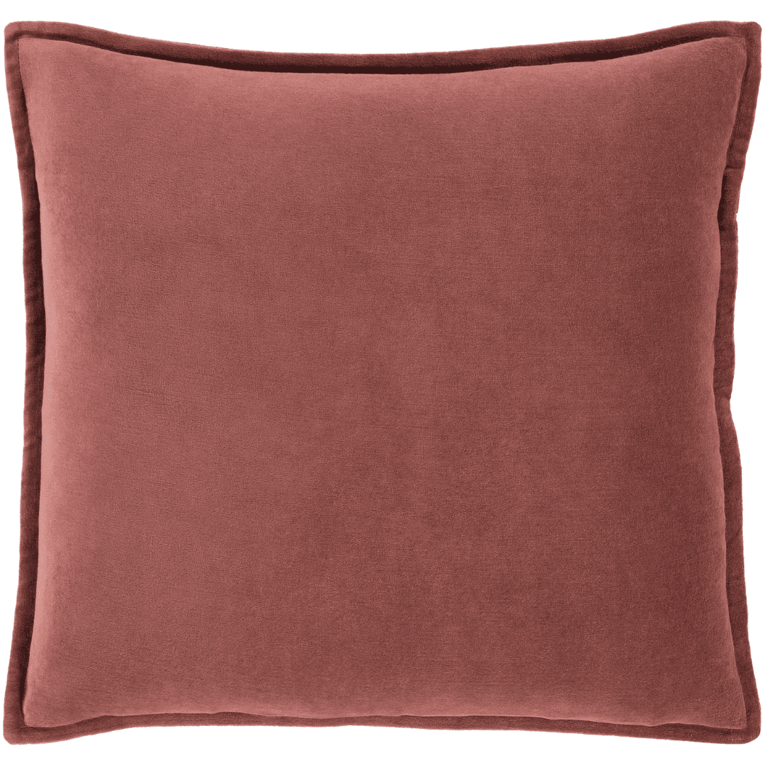 Cotton Velvet Solid w Flange Accent Pillow