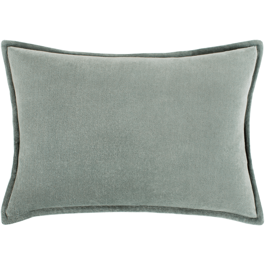 Cotton Velvet Solid w Flange Accent Pillow