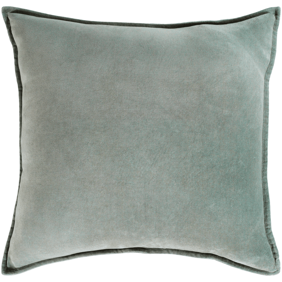 Cotton Velvet Solid w Flange Accent Pillow